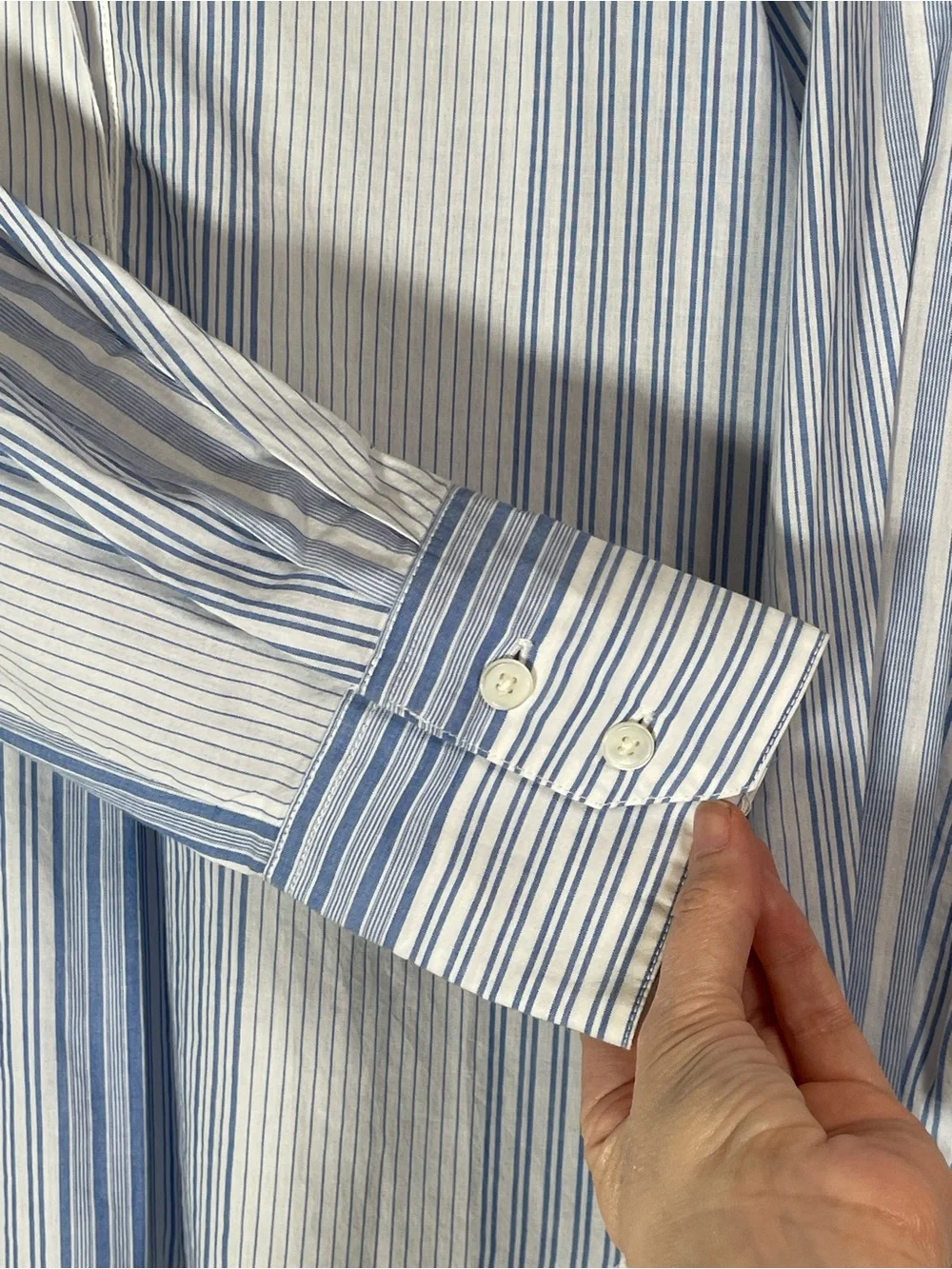 Madewell NWT Notch-Collar Popover Shirt Size Small in Hermitage Blue Stripe - Picture 6 of 12